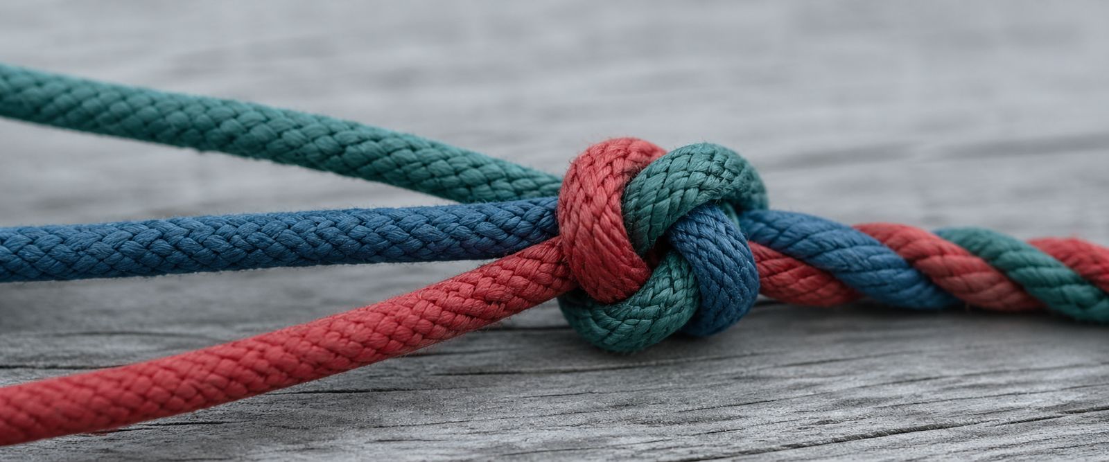 a knot made by 3 ropes that represents the three frameworks (DigCompEdu, LifeComp, GreenComp) converging into the DigiSET profile